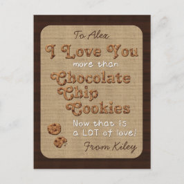 Chocolate Chip Crispy Yummy Cookies Golden Brown Briefkaart