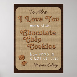 Chocolate Chip Crispy Yummy Cookies Golden Brown Poster