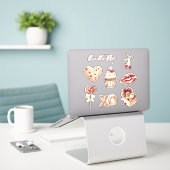 Chocolate Chip Hart Koekje Kersen Cupcake XO Sticker (Laptop op bureau)