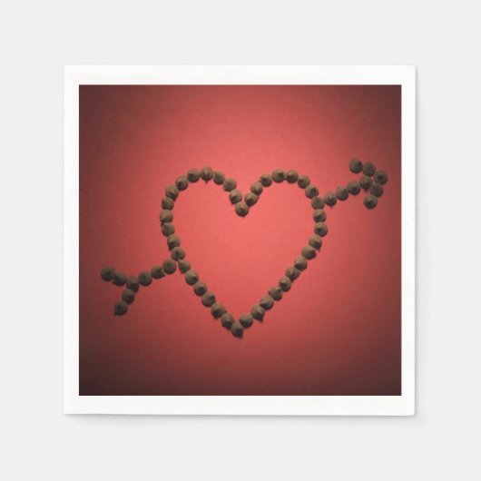 Chocolate Chip Heart over Papieren servetten (Voorkant)