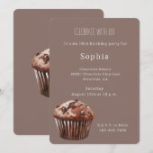 Chocolate Chip Muffin Cupcake Verjaardag Kaart (Voorkant / Achterkant)