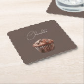 Chocolate Chip Muffin Cupcake Verjaardag Kartonnen Onderzetters (Gebogen)