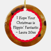 Chocolate Chip-pannenkoeken met Syrup-kerst Keramisch Ornament (Achterkant)