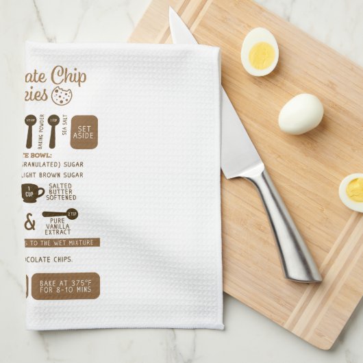 Chocolate Chip Recipe Kitchen Towel Theedoek (Quarter Fold)