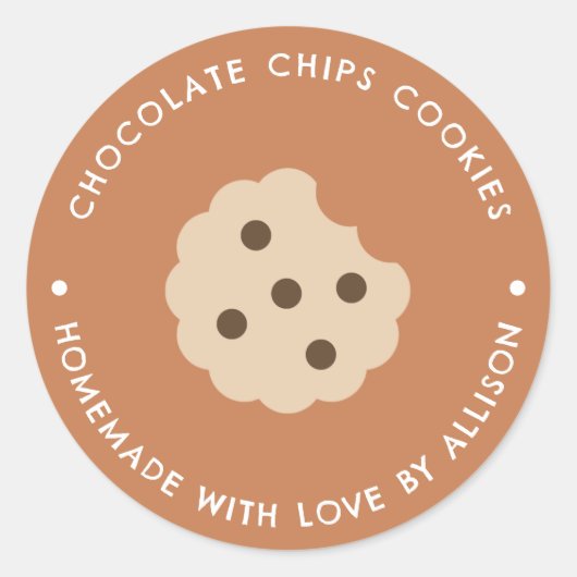 Chocolate Chips Cookies Homemade Goods  Ronde Sticker (Voorkant)