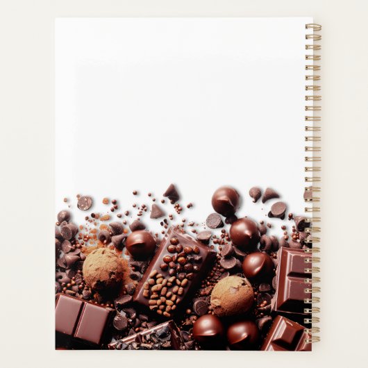 Chocolate Chocoholic Cocoa Sweets Modern Name Planner (Achterkant)