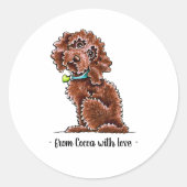 Chocolate Cockapoo - Gepersonaliseerd Ronde Sticker (Voorkant)