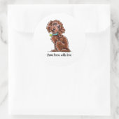 Chocolate Cockapoo - Gepersonaliseerd Ronde Sticker (Tas)