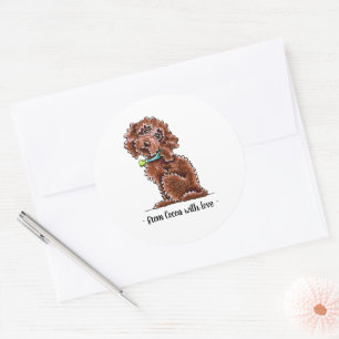Chocolate Cockapoo - Gepersonaliseerd Ronde Sticker