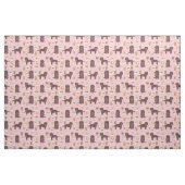 Chocolate cockapoo-hondenroze doodskisten stof (Fat Quarter)