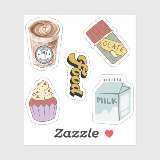 Chocolate Coffee Latte drink Milk Scrapbook Sticker (Vel)