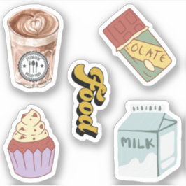  Chocolate Coffee Latte drink Milk Scrapbook Sticker