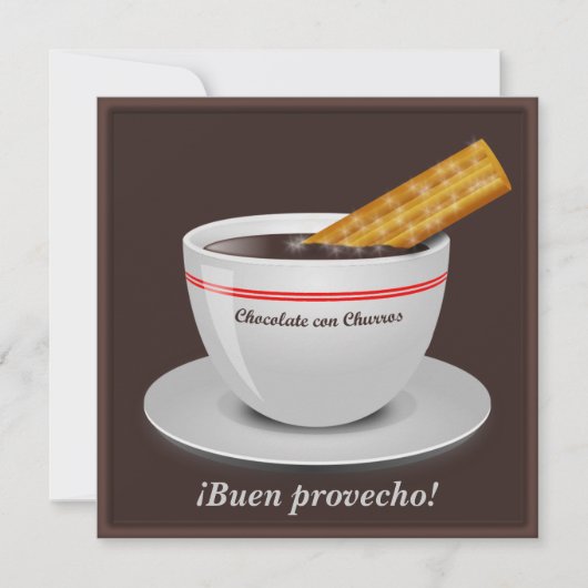 Chocolate con Churro-feestuitnodigingen Kaart (Voorkant)