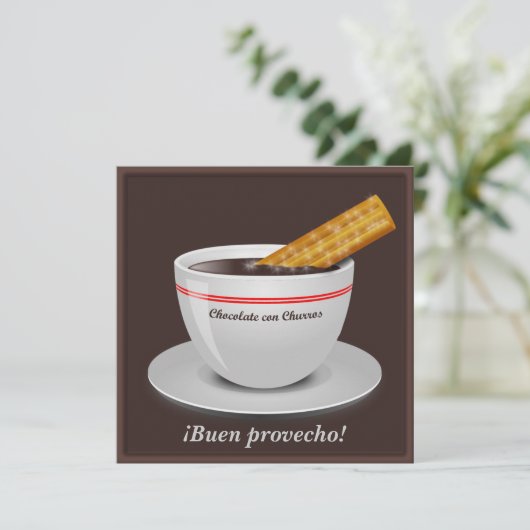 Chocolate con Churro Party uitnodigingen (Staand voorkant)