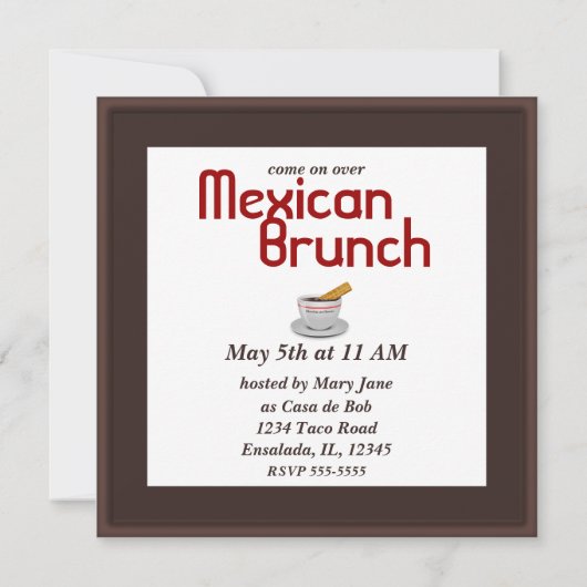 Chocolate con Churro Party uitnodigingen (Achterkant)