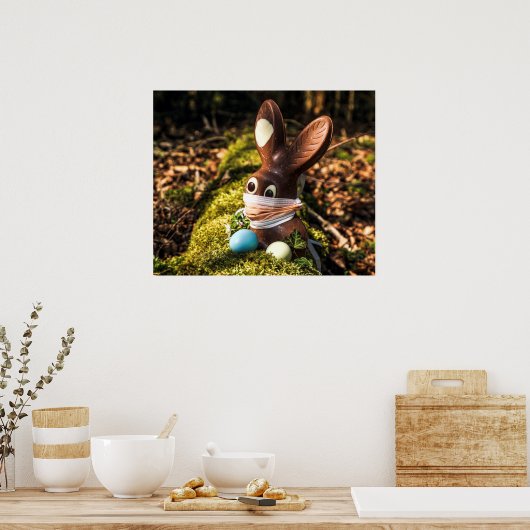 Chocolate Corona Easter Bunny Poster (Keuken)