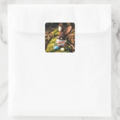 Chocolate Corona Easter Bunny Vierkante Sticker (Tas)