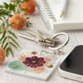 Chocolate Cosmos Geometrische Acryl Sleutelhanger (Voorkant Rechts)