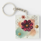 Chocolate Cosmos Geometrische Acryl Sleutelhanger (Voorkant)