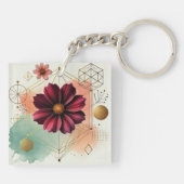 Chocolate Cosmos Geometrische Acryl Sleutelhanger (Achterkant)