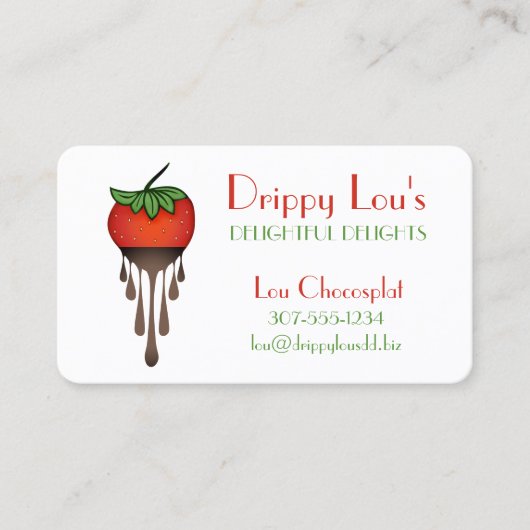 Chocolate covered strawberry vrucht confectionatie visitekaartje (Voorkant)