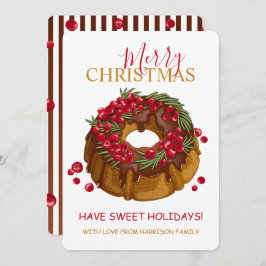 Chocolate Cranberry Bundt Cake Merry Christmas Feestdagenkaart