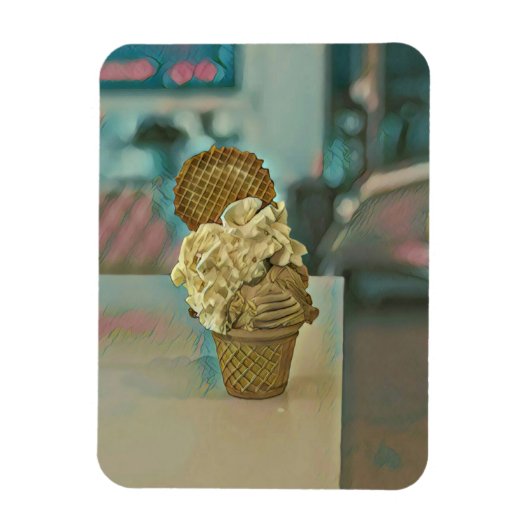 Chocolate cream cone magneet (Verticaal)