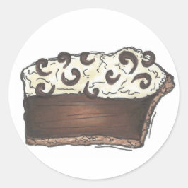 Chocolate Cream Pie Slice Foodie Baking Dessert Ronde Sticker