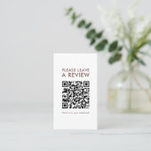 Chocolate Cream Script Laat een Review QR Code Visitekaartje (Staand voorkant)