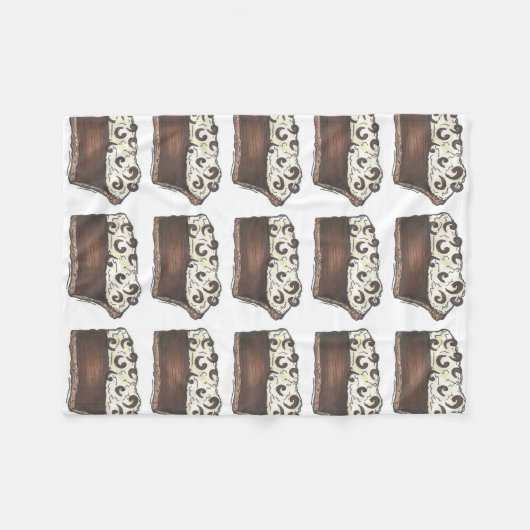Chocolate Cream Slice Mississippi Mud Pie Foodie Fleece Deken (Voorkant (Horizontaal))