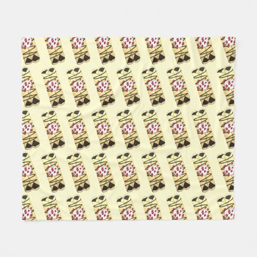 Chocolate Crêpe Pancake Frankrijk Fleece Deken (Voorkant (Horizontaal))