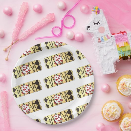 Chocolate Crêpe Pancake Frankrijk Papieren Bordje (Feest)