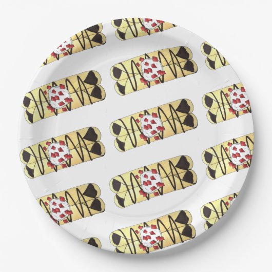 Chocolate Crêpe Pancake Frankrijk Papieren Bordje (Voorkant)