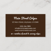 Chocolate Crêpe Pancake Frankrijk Visitekaartje (Achterkant)