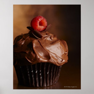 Chocolate Cupcake met frambozentopslag Poster