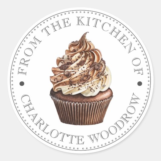 Chocolate Cupcake  Ronde Sticker (Voorkant)