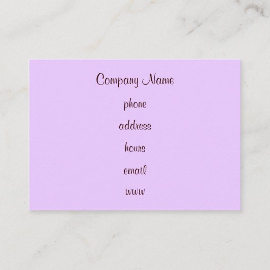 Chocolate Cupcake Visitekaartje (Achterkant)