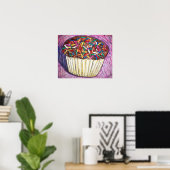 "Chocolate Cupcake with Sprinkles" Poster (Thuiskantoor)