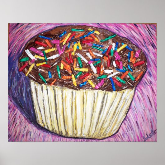 "Chocolate Cupcake with Sprinkles" Poster (Voorkant)