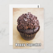 Chocolate Curl Chocolate Happy Cupcake Briefkaart (Voorkant / Achterkant)