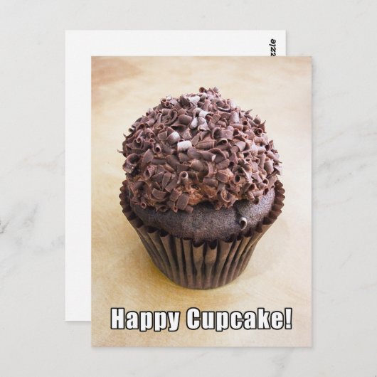 Chocolate Curl Chocolate Happy Cupcake Briefkaart (Voorkant / Achterkant)