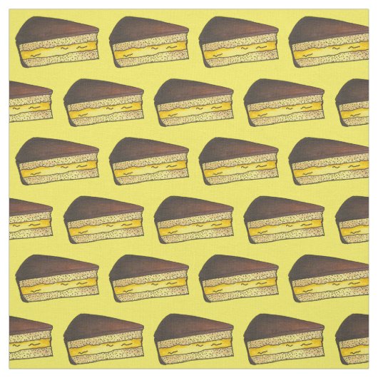 Chocolate Custard Boston Cream Pie Slice Dessert Stof (Swatch)