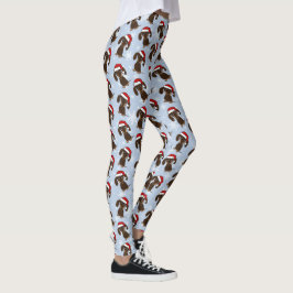Chocolate Dachshund Schattigee Kersthondenvakantie Leggings
