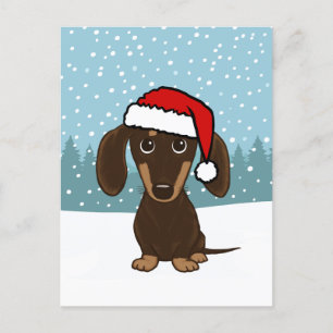 Chocolate Dachshund Vakantie Schattige Wiener Dog  Briefkaart