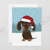 Chocolate Dachshund Vakantie Schattige Wiener Dog  Briefkaart (Voorkant / Achterkant)