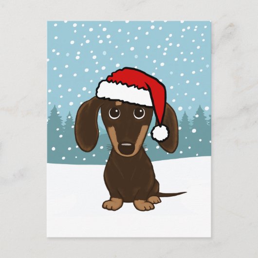 Chocolate Dachshund Vakantie Schattige Wiener Dog  Briefkaart (Voorkant)