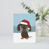 Chocolate Dachshund Vakantie Schattige Wiener Dog  Briefkaart (Staand voorkant)