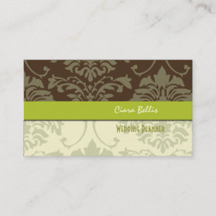 Chocolate Damask, bruiloft planners visitekaartjes