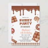 Chocolate dessert theme party invitation kaart (Voorkant)