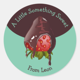 Chocolate Dip Strawberry Just Something Sweet Mint Ronde Sticker